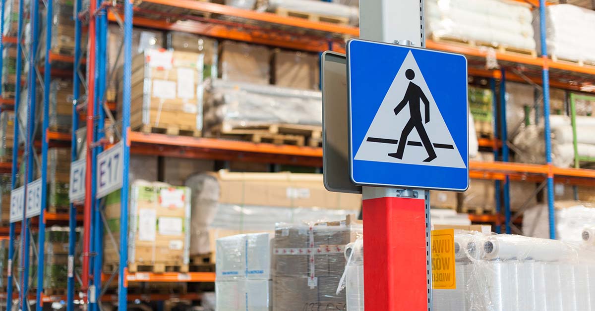 pedestrian forklift warning sign