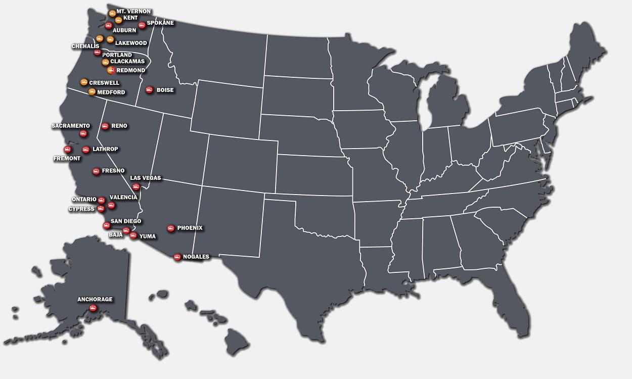 Raymond West offers 27 West Coast locations