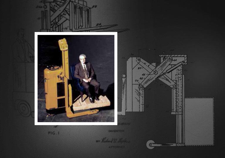 Chris Gibson, patent for the first powered narrow aisle truck